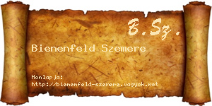 Bienenfeld Szemere névjegykártya